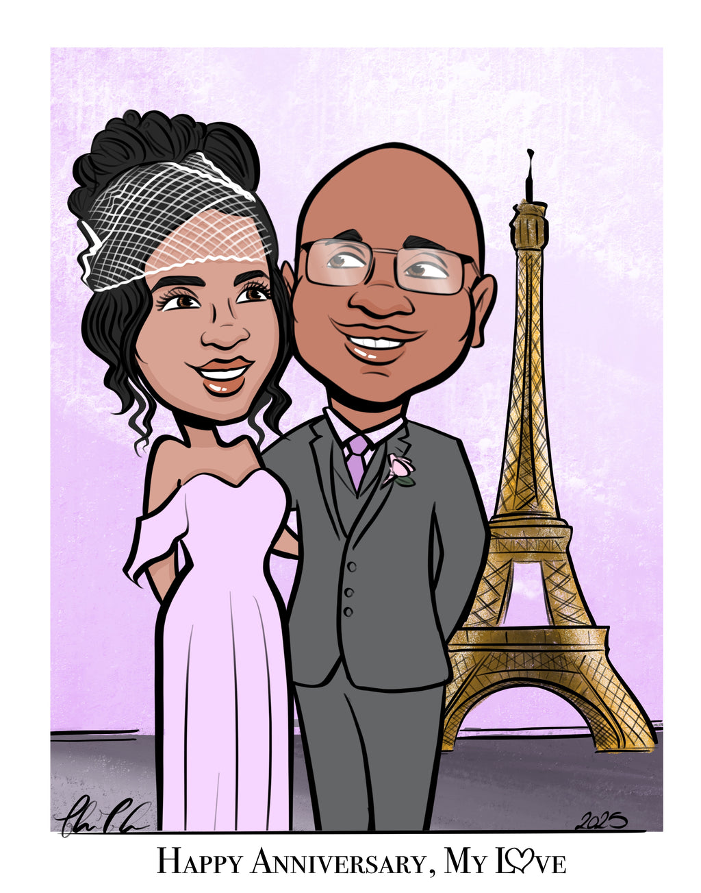 Digital Caricatures, Wedding Gift for Bride and Groom